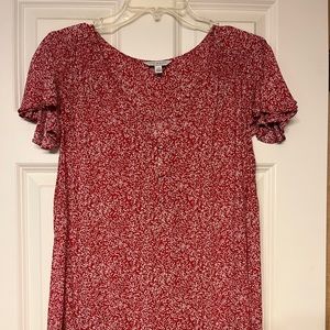 LUCKY BRAND Red Floral Blouse